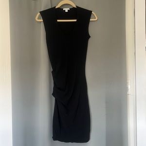 James Perse Dress, side ruching, Size 1, Black